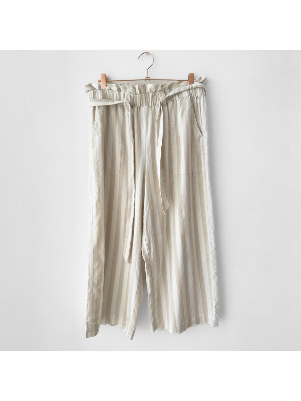 NWOT Marine Layer Tan and White‎ Striped Wide-Leg Pants XL